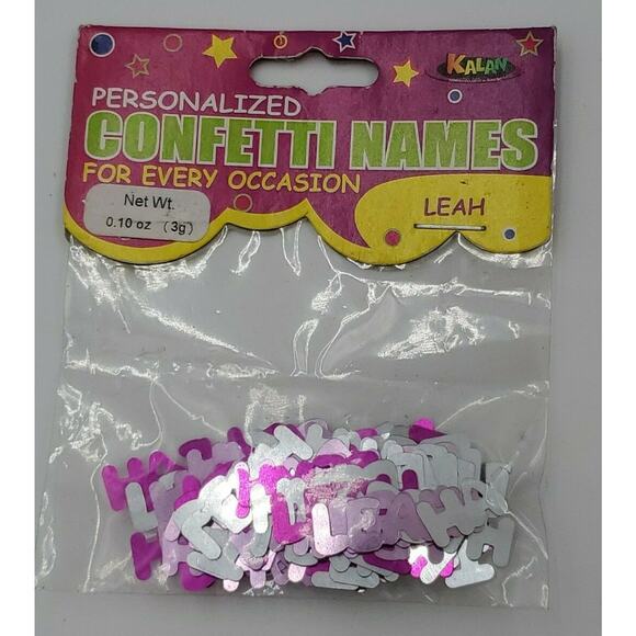Leah Personalized Name Confetti Foil Pink & Silver 2 Packs Party Crafts Birthday - Picture 2 of 6